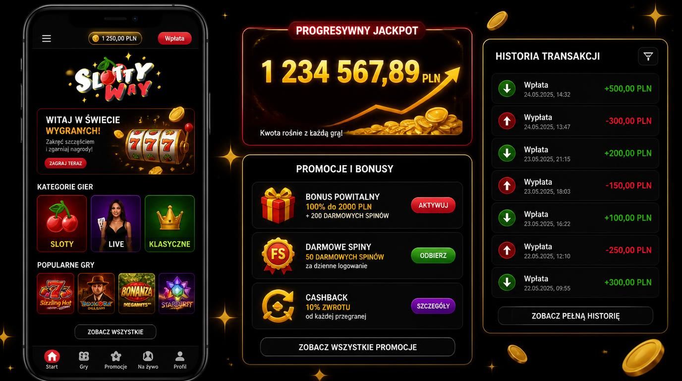 Funkcje aplikacji: gry, live, jackpot, bonusy